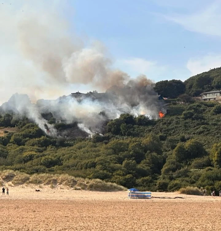 Three Cliffs Bay Gorse Fire Shane Elderfield Scott